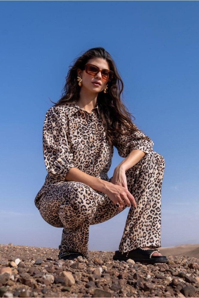 LEOPARD BLOUSE 53237 20 Sand/Black